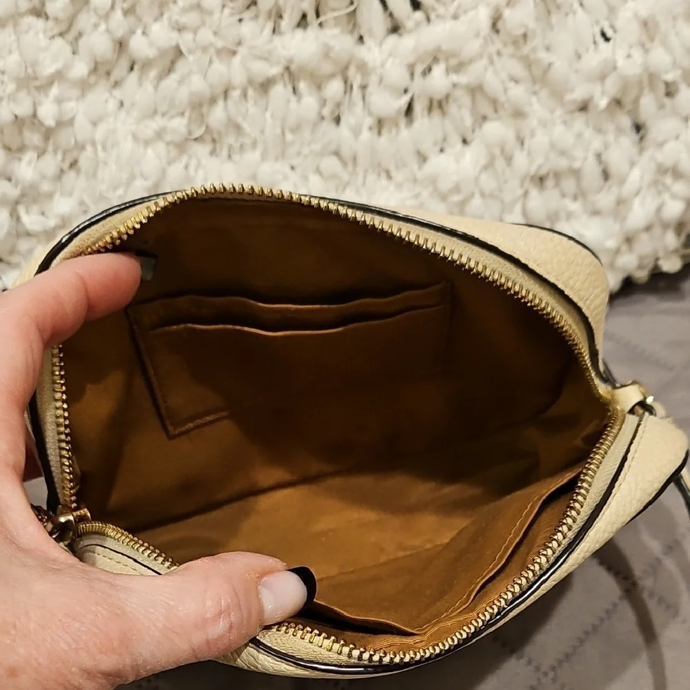 Coach Cream Pebbled Leather Crossbody Bag